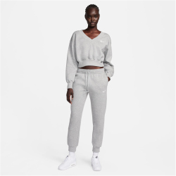 NIKE Sportswear Phoenix Mid-Rise Fleece Jogginghose Damen 063 - dk grey heather/sail XXS