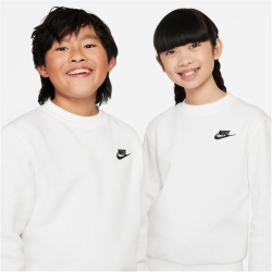 NIKE Sportswear Club Fleece Sweatshirt Kinder 100 - white/black S (128-137 cm)