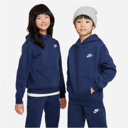 NIKE Sportswear Club Fleece Hoodie Kinder 410 - midnight navy/white XS (122-128 cm)