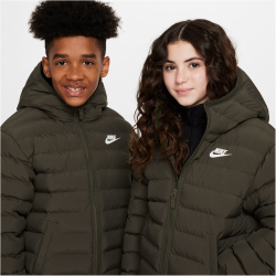 NIKE Sportswear Loose leichte Steppjacke Kinder 325 - cargo khaki/cargo khaki/white XS (122-128 cm)