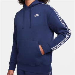 NIKE Club Fleece Grafik Kapuzen-Trainingsanzug Herren 410 - midnight navy/white S