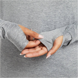 NIKE Dri-FIT Swift Element UV 1/4-Zip Laufshirt Damen 084 - smoke grey/lt smoke grey/reflective silv XS