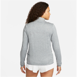 NIKE Dri-FIT Swift Element UV 1/4-Zip Laufshirt Damen 084 - smoke grey/lt smoke grey/reflective silv XS