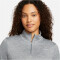 NIKE Dri-FIT Swift Element UV 1/4-Zip Laufshirt Damen 084 - smoke grey/lt smoke grey/reflective silv M