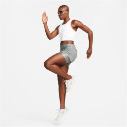 NIKE Dri-FIT Swift Mid-Rise 3" 2in1 Laufshorts Damen 084 - smoke grey/reflective silv S