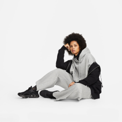 NIKE Sportswear Phoenix Over-Oversized Fleece Hoodie Damen 063 - dk grey heather/sail M