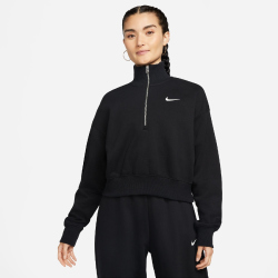 NIKE Sportswear Phoenix Fleece 1/2-Zip Oversize Sweatshirt Damen 010 - black/sail M