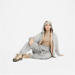 NIKE Sportswear Phoenix Fleece Oversized Kapuzenjacke Damen 063 - dk grey heather/sail XS