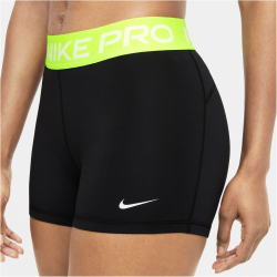 NIKE Pro 3 Inch Tights Shorts Damen 013 - black/volt/white XL