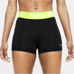 NIKE Pro 3 Inch Tights Shorts Damen 013 - black/volt/white XL