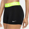 NIKE Pro 3 Inch Tights Shorts Damen 013 - black/volt/white XL