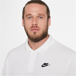 NIKE Sportswear Poloshirt Herren 100 - white/black 3XL