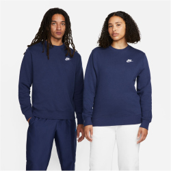 NIKE Sportswear Club Fleece Crew Sweatshirt Herren 410 - midnight navy/white XL/T