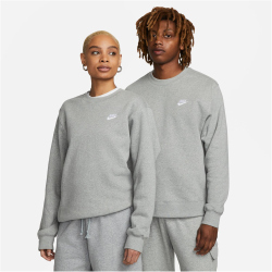 NIKE Sportswear Club Fleece Crew Sweatshirt Herren 063 - dk grey heather/white XXL/T