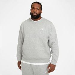 NIKE Sportswear Club Fleece Crew Sweatshirt Herren 063 - dk grey heather/white XXL/T