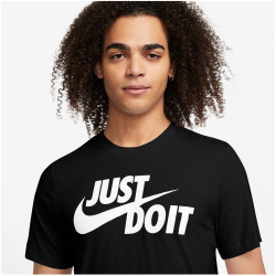 NIKE Sportswear JUST DO IT T-Shirt Herren 011 - black/white XS