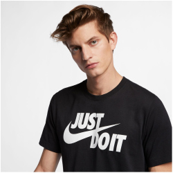 NIKE Sportswear JUST DO IT T-Shirt Herren 011 - black/white XS