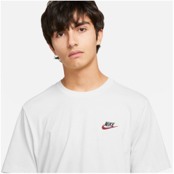 NIKE Sportswear Freizeit T-Shirt Herren 100 - white/black/university red XL