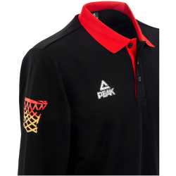 PEAK Deutschland langarm Poloshirt 25040 - schwarz S