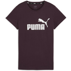 PUMA Ess+ Metallic Logo T-Shirt Damen 46 - midnight plum XL