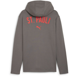 PUMA FC St. Pauli Casuals Kapuzenjacke Herren 06 - flat medium gray/puma red S