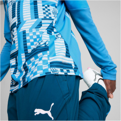 PUMA Olympique Marseille 1/4-Zip Aufw&auml;rm-Sweatshirt Herren 23 - bleu azur/ocean tropic S