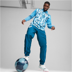 PUMA Olympique Marseille 1/4-Zip Aufw&auml;rm-Sweatshirt Herren 23 - bleu azur/ocean tropic S