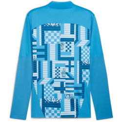 PUMA Olympique Marseille 1/4-Zip Aufw&auml;rm-Sweatshirt Herren 23 - bleu azur/ocean tropic S