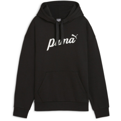 PUMA Essentials+ Script Fleece Hoodie Damen 01 - PUMA black/white rubber M