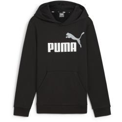 PUMA Ess+ Metallic 2 Col Big Logo Fleece-Hoodie Jungen 60 - PUMA white/medium gray 152