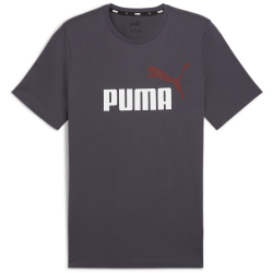 PUMA Ess+ Metallic 2 Col Logo T-Shirt Herren 69 - galactic gray XL