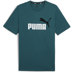 PUMA Ess+ Metallic 2 Col Logo T-Shirt Herren 08 - cold green L