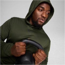 PUMA Fit Taped PWRFleece Lite Hoodie Herren 80 - dark olive S