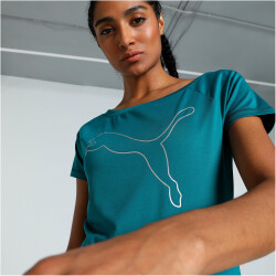 PUMA Train Favorite Jersey Cat Trainingsshirt Damen 83 - cold green XS
