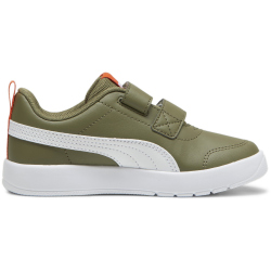 PUMA Courtflex V3 Sneaker mit Klettverschluss Kinder 06 - PUMA olive/PUMA white 30