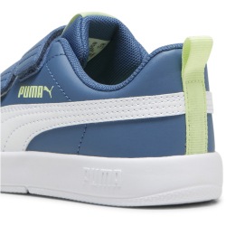 PUMA Courtflex V3 Sneaker mit Klettverschluss Kinder 05 - blue horizon/puma white 30