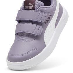 PUMA Courtflex V3 Sneaker mit Klettverschluss Kinder 04 - pale plum/puma white 28