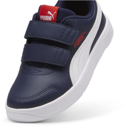 PUMA Courtflex V3 Sneaker mit Klettverschluss Kinder 03 - PUMA navy/PUMA white/PUMA red 28