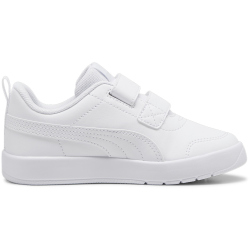 PUMA Courtflex V3 Sneaker mit Klettverschluss Kinder 02 - PUMA white/PUMA white/silver mist 29