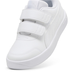 PUMA Courtflex V3 Sneaker mit Klettverschluss Kinder 02 - PUMA white/PUMA white/silver mist 30