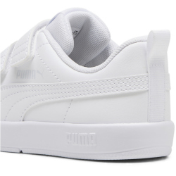 PUMA Courtflex V3 Sneaker mit Klettverschluss Kinder 02 - PUMA white/PUMA white/silver mist 30