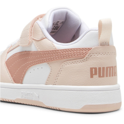 PUMA Rebound V6 Lo AC+ Sneaker mit Klettverschluss Kinder 17 - PUMA white/island pink/deeva peach 29