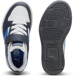 PUMA Rebound V6 Lo AC+ Sneaker mit Klettverschluss Kinder 16 - PUMA white/hyperlink blue/galactic gray 29