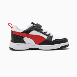 PUMA Rebound V6 Lo AC+ Sneaker mit Klettverschluss Kinder 04 - PUMA white/for all time red/PUMA black 29