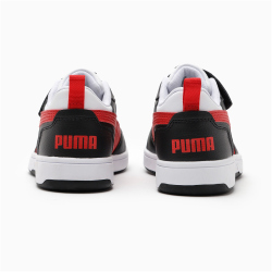 PUMA Rebound V6 Lo AC+ Sneaker mit Klettverschluss Kinder 04 - PUMA white/for all time red/PUMA black 29