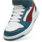 PUMA Rebound V6 Mid AC+ Sneaker Kinder 18 - cold green/alpine snow/intense red 30