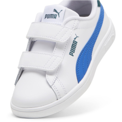 PUMA Smash 3.0 Leder-Sneaker mit Klettverschluss Kinder 16 - PUMA white/hyperlink blue/cold green 32