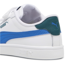 PUMA Smash 3.0 Leder-Sneaker mit Klettverschluss Kinder 16 - PUMA white/hyperlink blue/cold green 32