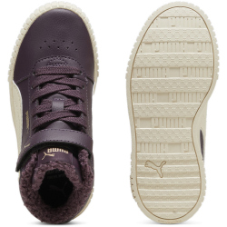 PUMA Carina 2.0 Winterized Mid-Top Sneaker gef&uuml;ttert M&auml;dchen 06 - midnight plum/alpine snow/puma gold 30