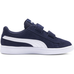 PUMA Smash v2 Suede PS Kinder Sneaker mit Klettverschluss 02 - peacoat/puma white 34.5